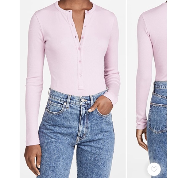 Fleur du Mal Black Henley ribbed bodysuit size S - Picture 2 of 14